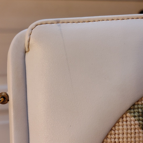 Vintage Needle Point Floral Purse, White - Picture 3 of 14